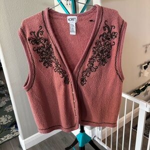 Vintage Koret unique wool blend embroidered vest